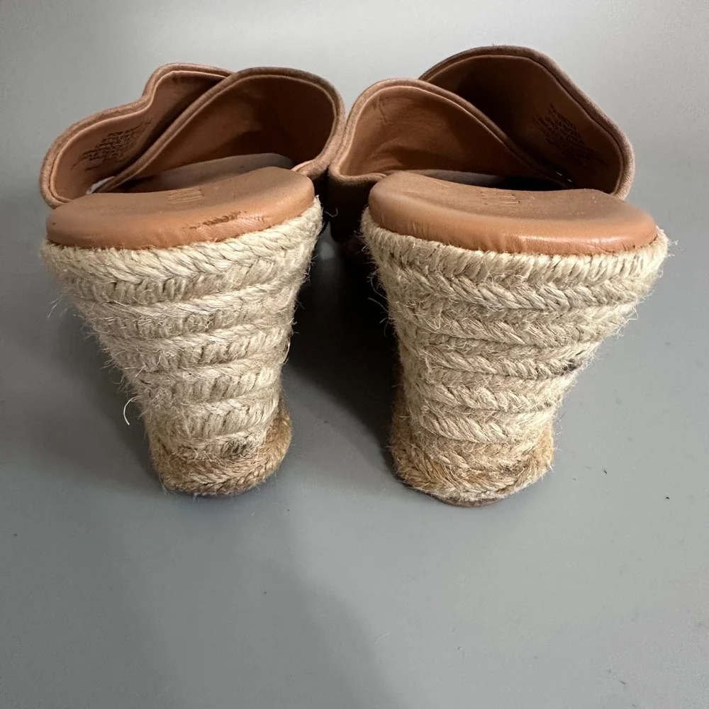 J.Crew Womens Tan Suede Crossover Espadrille Wedge Sandals BH272 Size 8